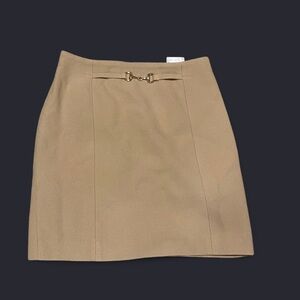 H&M Tan Pencil Skirt with Gold Accent